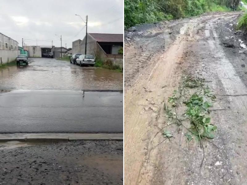 Moradores relatam problemas de drenagem na Rua Luiz Rivabem e más condições na Estrada José Garzaro