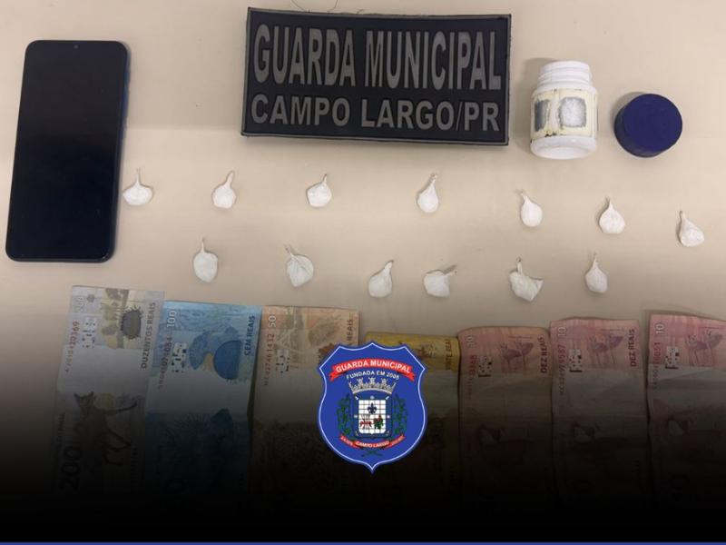 Guarda Municipal prende suspeito por tráfico de drogas no bairro Bom Jesus, em Campo Largo